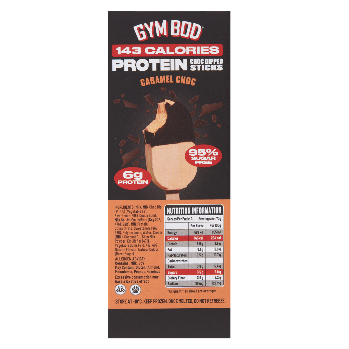 Choc Caramel Protein Choc Dipped Sticks 360mL