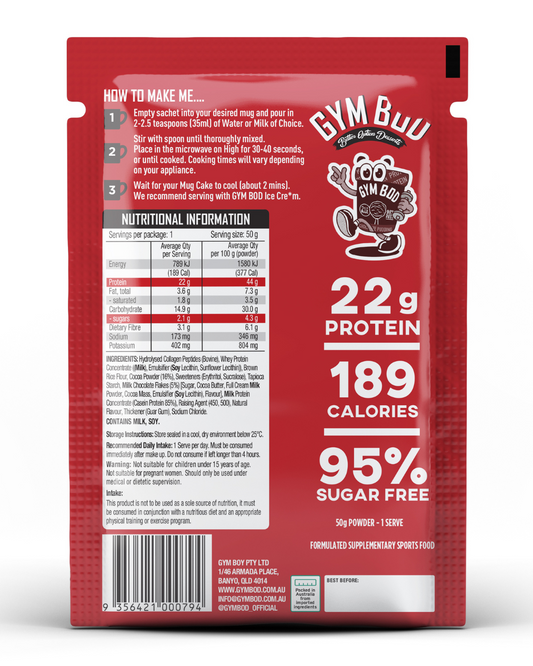 GYM BOD Double Choc Protein Mug Cake