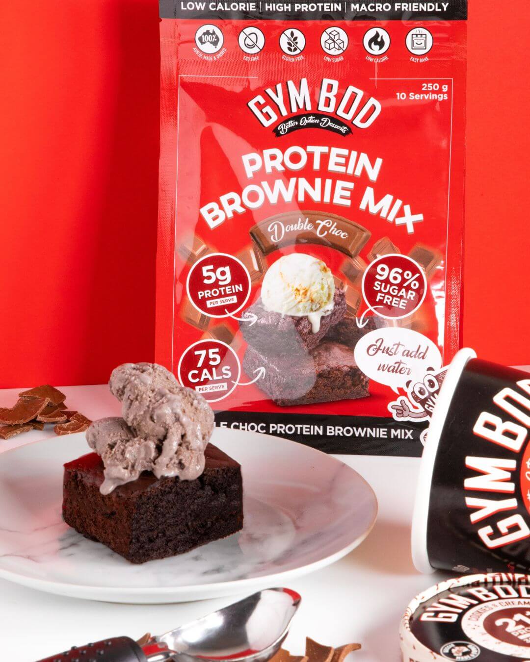 GYM BOD Double Choc Protein Brownie Mix