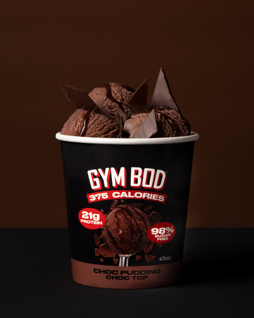 GYM BOD Choc Pudding Choc Top Ice Cre*m 475ml