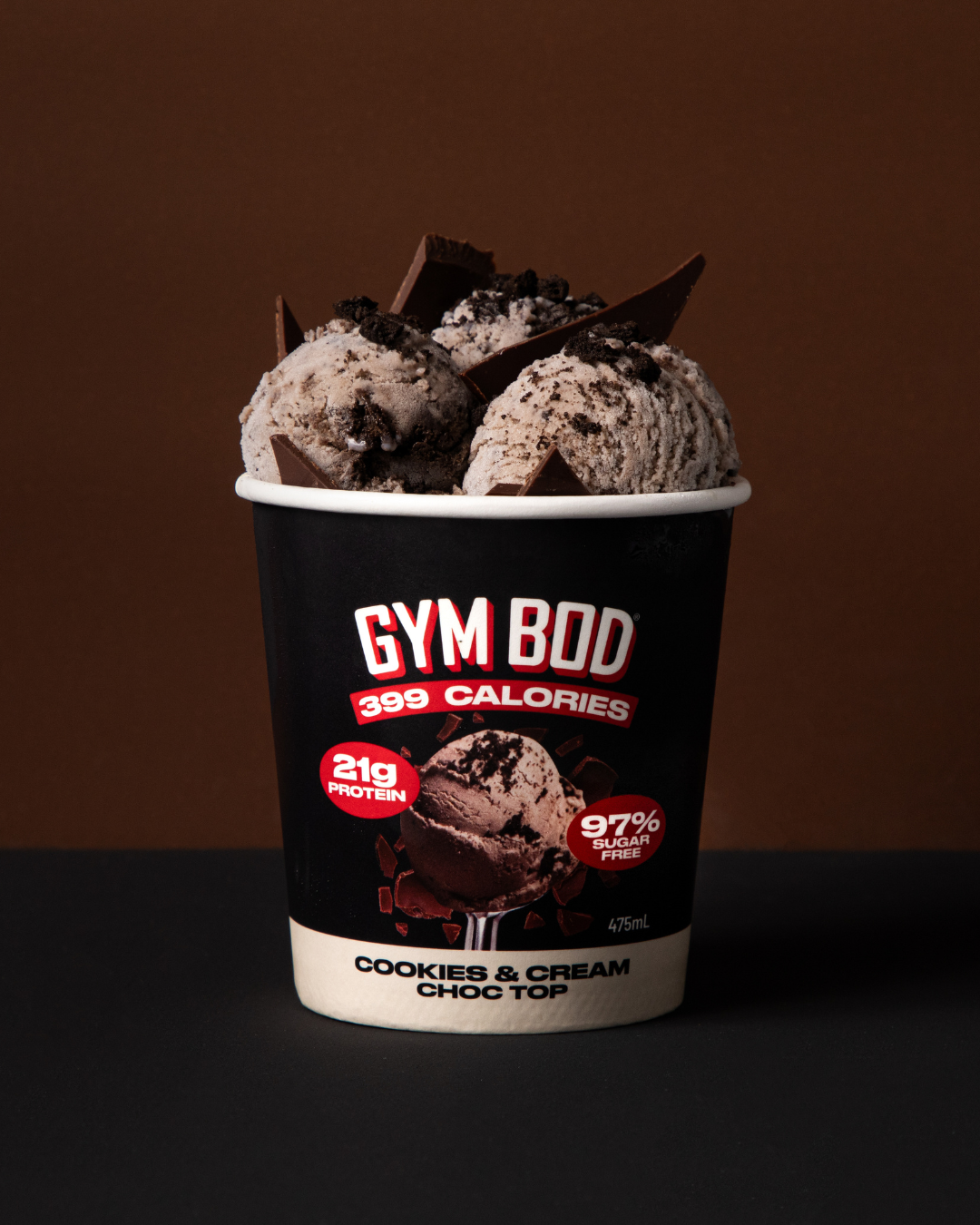GYM BOD Cookies & Cream Choc Top Ice Cre*m 475ml