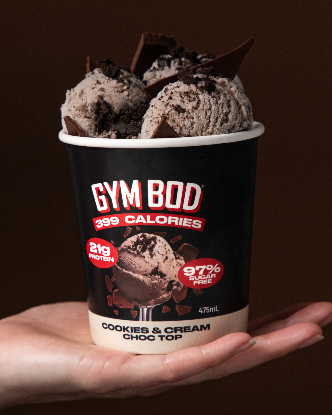 GYM BOD Cookies & Cream Choc Top Ice Cre*m 475ml