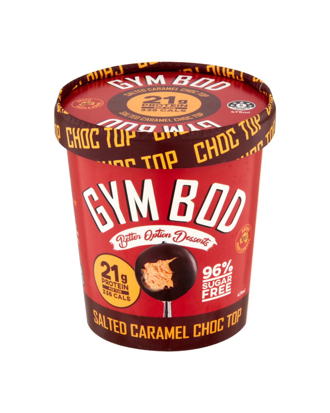 GYM BOD Salted Caramel Choc Top Ice Cre*m 475ml