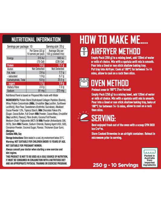 GYM BOD Double Choc Protein Brownie Mix