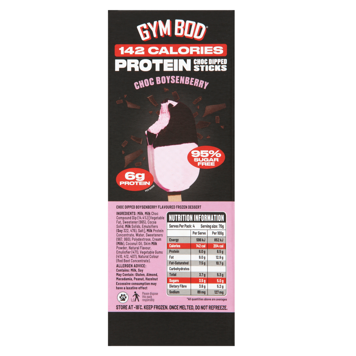Choc Boysenberry Protein Choc Dipped Sticks 360mL