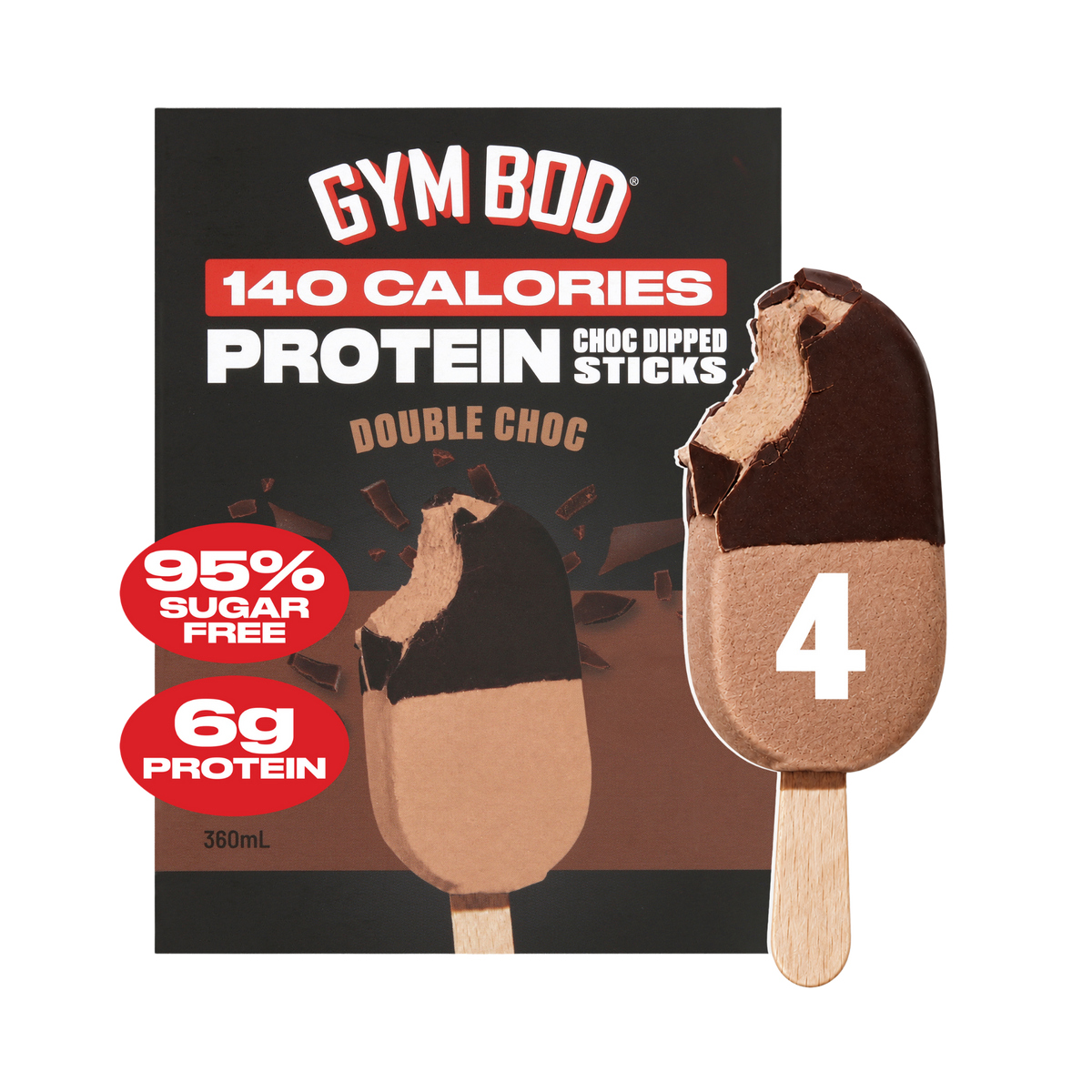 Double Choc Protein Choc Dipped Sticks 360ml