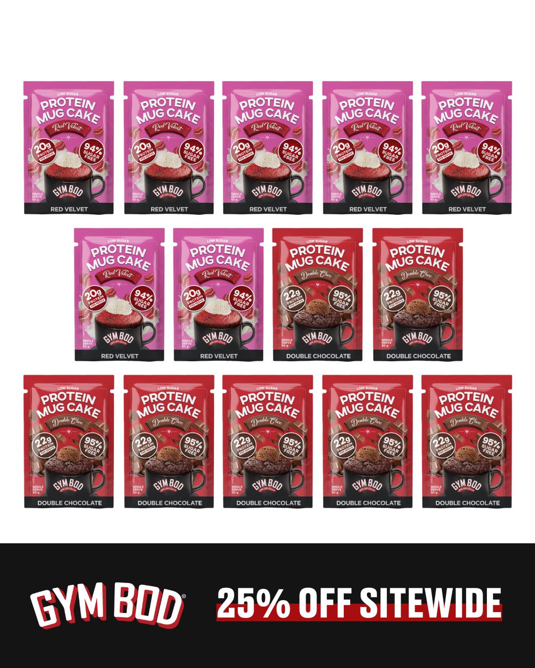 GYM BOD Protein Mug Cake Variety Pack