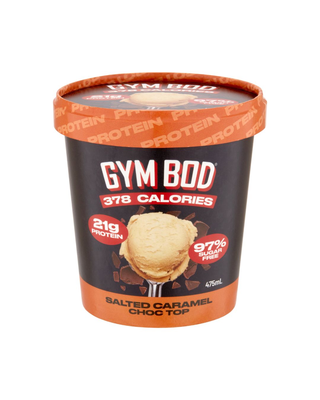 GYM BOD Salted Caramel Choc Top Ice Cre*m 475ml