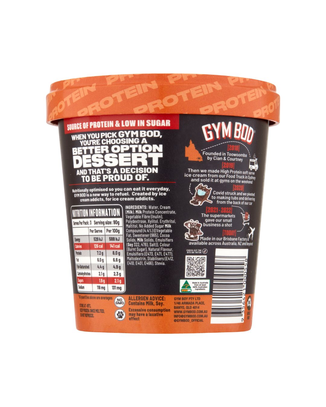 GYM BOD Salted Caramel Choc Top Ice Cre*m 475ml