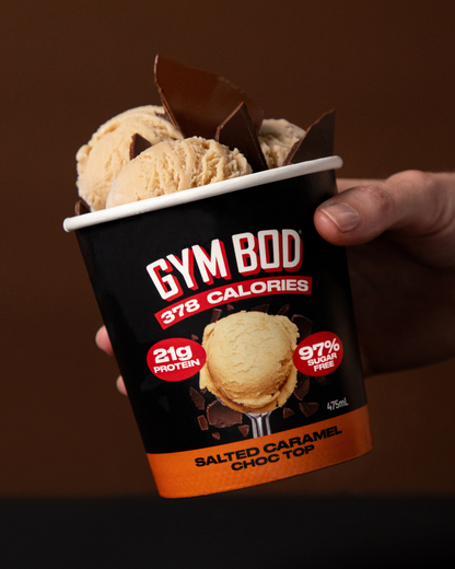 GYM BOD Salted Caramel Choc Top Ice Cre*m 475ml