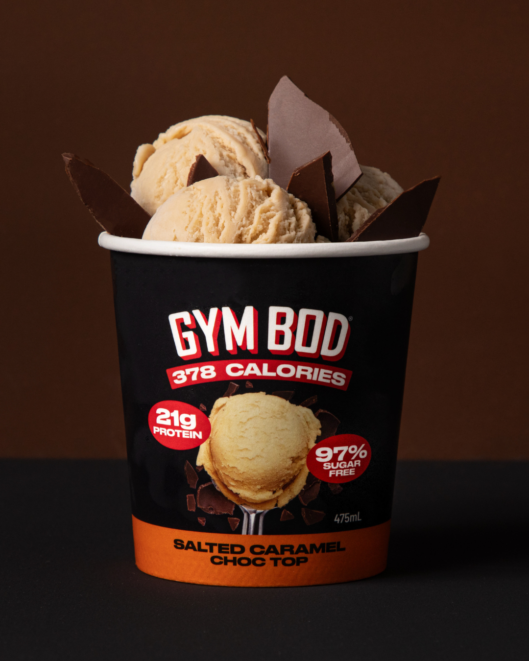 GYM BOD Salted Caramel Choc Top Ice Cre*m 475ml