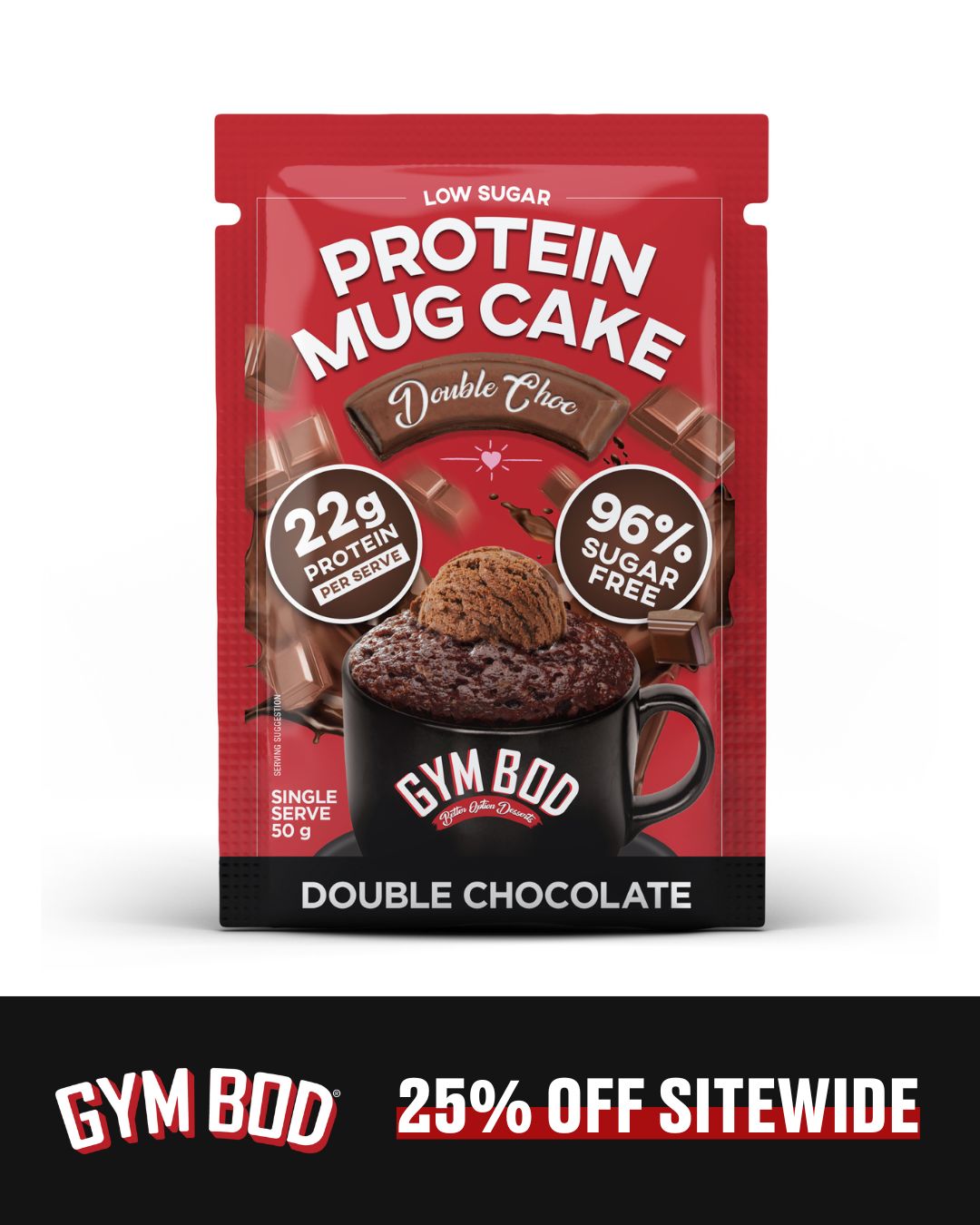 GYM BOD Double Choc Protein Mug Cake