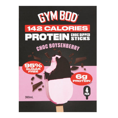 GYM BOD Protein Choc Boysenberry Choc Dipped Sticks (4 Pack)