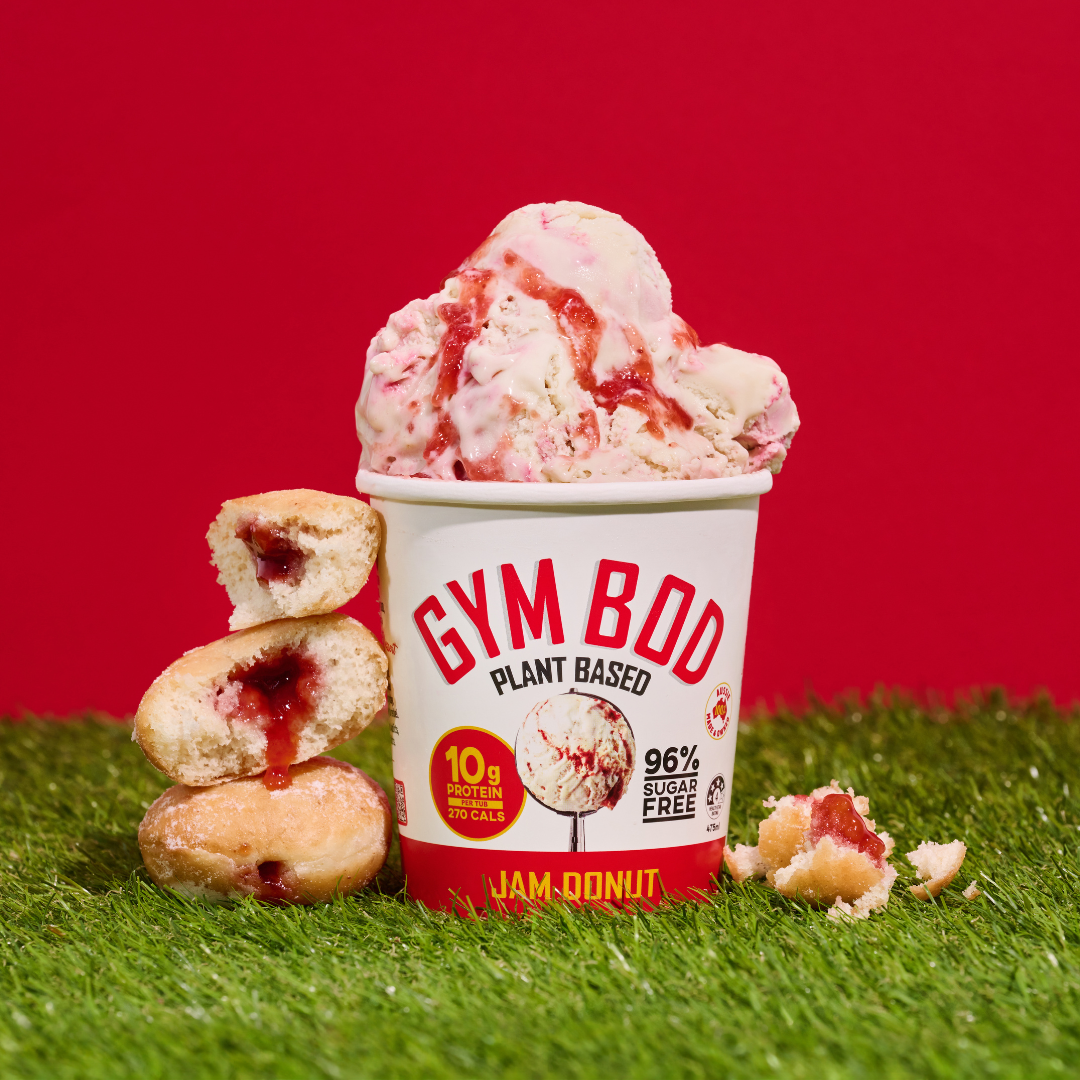 GYM BOD Jam Donut Plant Based Ice Cre*m 475ml - GYM BOD