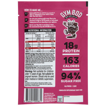 GYM BOD Protein Mug Cake - Red Velvet - GYM BOD