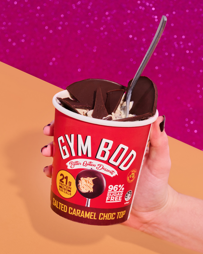 GYM BOD Salted Caramel Choc Top Ice Cre*m 475ml - GYM BOD