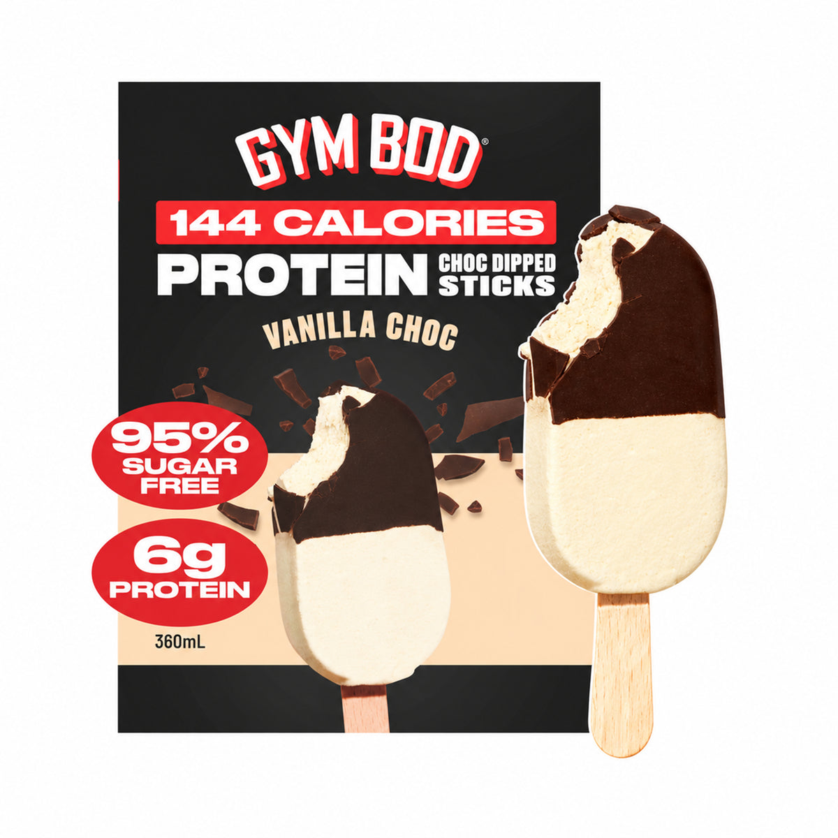 Choc Vanilla Protein Choc Dipped Sticks 360mL
